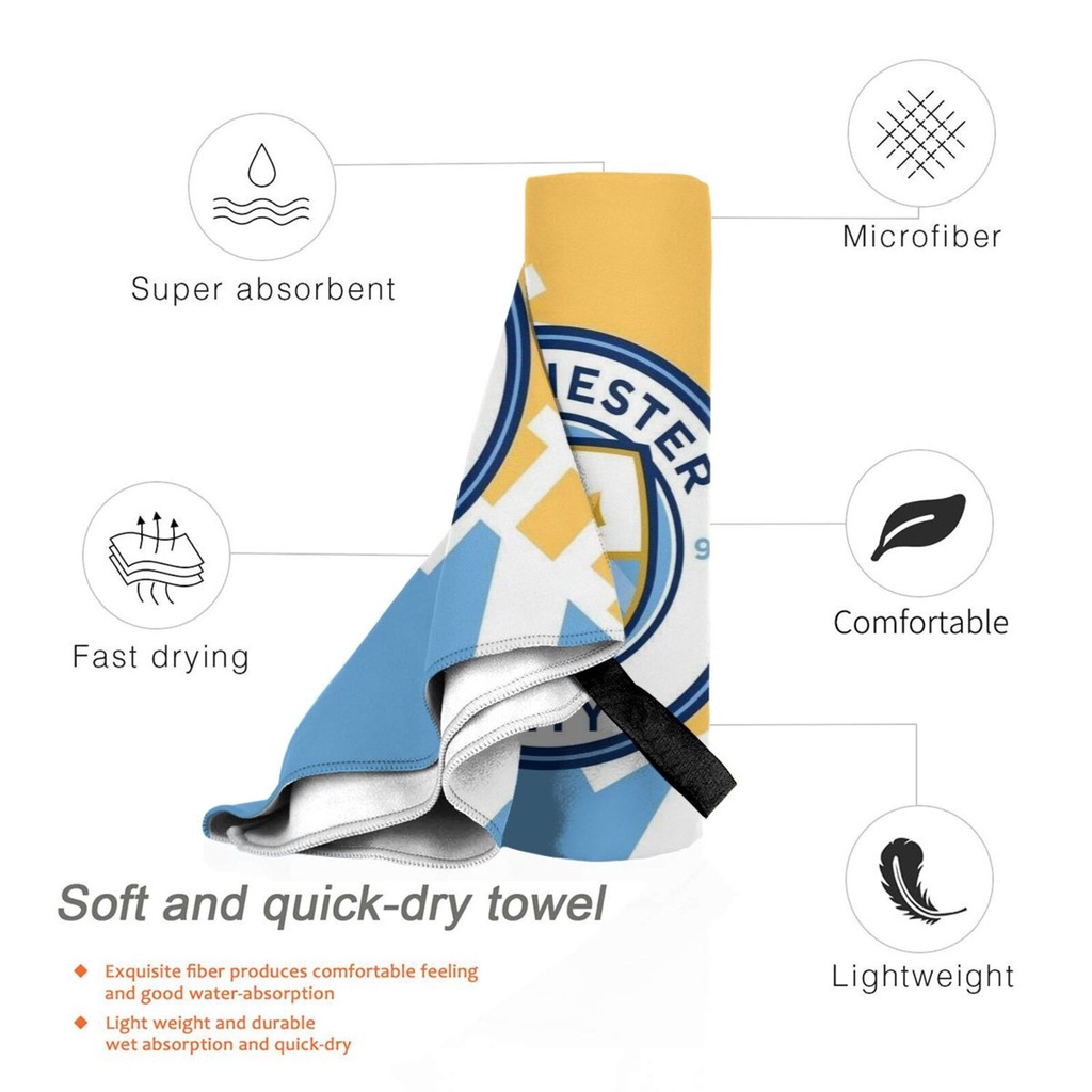 Khăn Tắm / Lau Tay Manchester City 16 * 31.5in Mềm Mịn Nhanh Khô Thân Thiện Với Làn Da