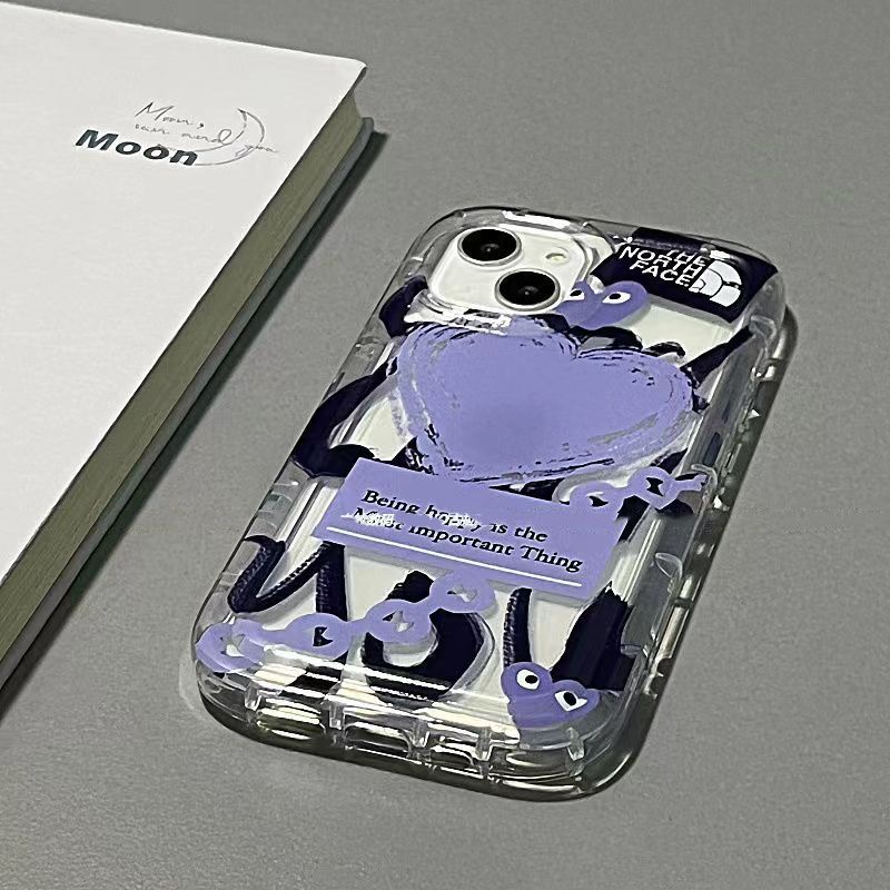 ✅Ốp Điện Thoại Mềm Họa Tiết Trái Tim Màu Xanh Dương Viền Túi Khí 9QON Cho iPhone 14 14Promax 13 12 11