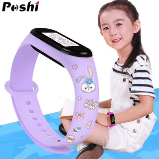  Đồng hồ kỹ thuật số chống nước POSHI dành cho trẻ em Đồng hồ thông minh Bé gái Bé trai hoạt hình Dây đeo silicon LED Kỹ thuật số Trẻ em Đồng hồ đeo tay thể thao mứt tangan kanak kanak perempuan 
