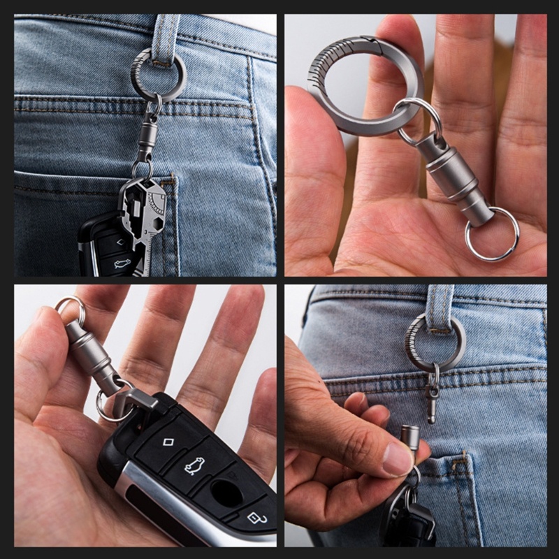 Móc Khóa Đa Năng Xoay 360 Độ Bằng Hợp Kim Titan