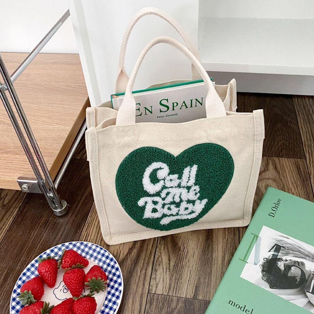 JUNE Túi Tote Nhỏ Vải Bố Dùng Khi Đi Dã Ngoại