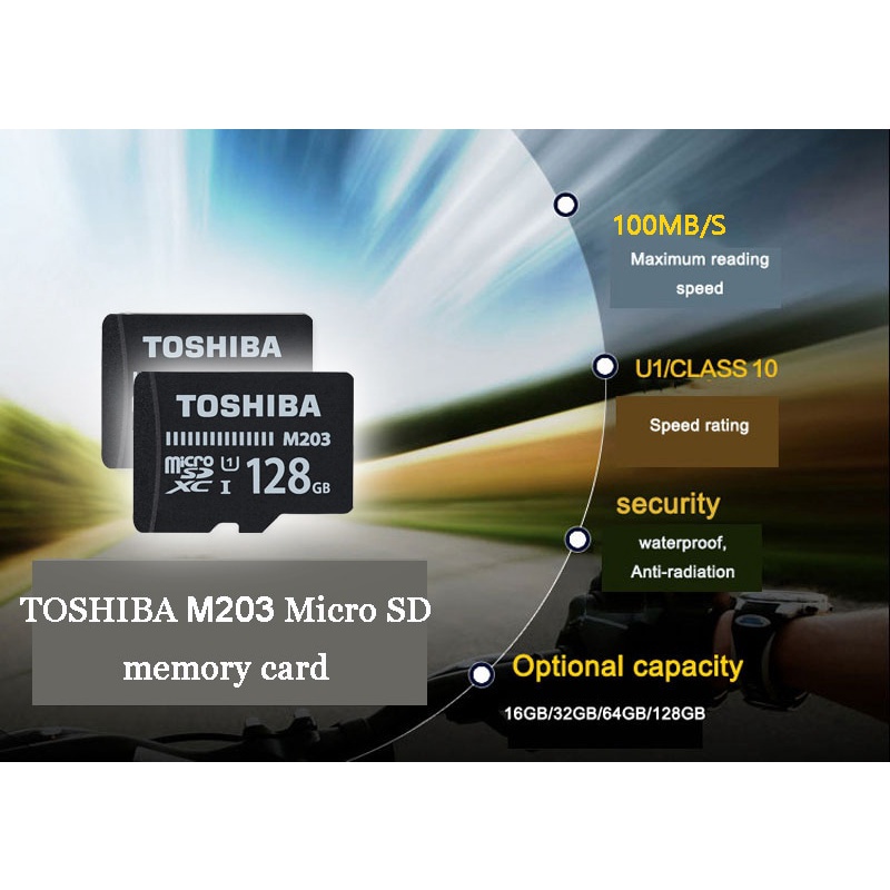 TOSHIBA Thẻ Nhớ Micro SDHC M203 SDHC Micro Sdxc4Gb / 512GB / 64GB / 128GB U1 Class10 UHS-1 100MB