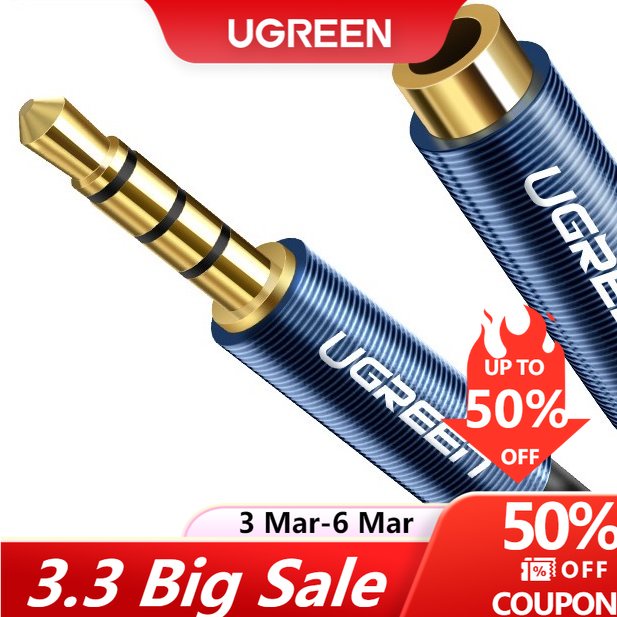 Dây cáp âm thanh mở rộng UGREEN giắc cắm 3.5mm chuyên dụng nhiều kích thước tùy chọn