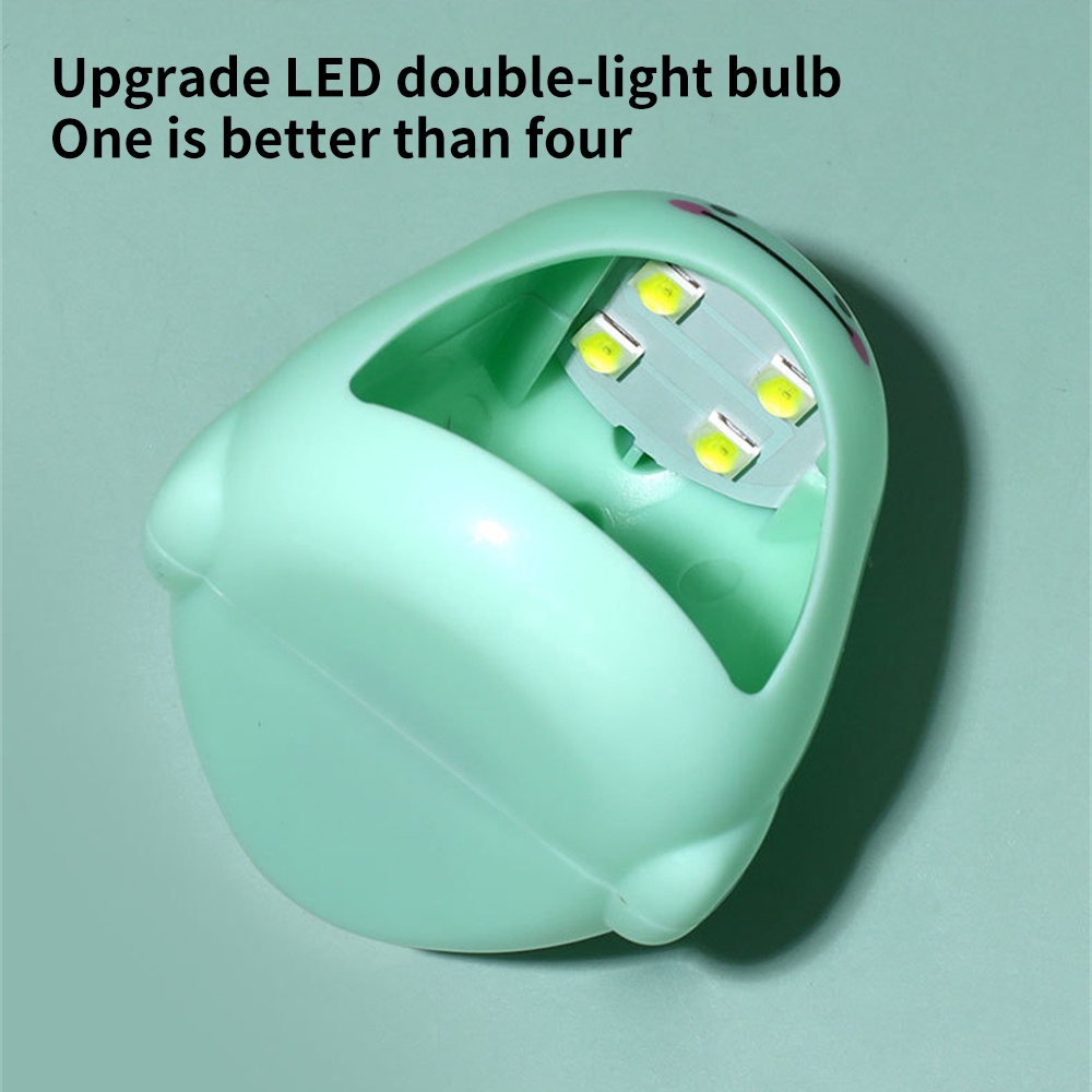 Đèn hong khô móng tay ANNIES nhỏ nhanh chóng cắm USB tiết kiệm năng lượng/ độ bền cao hình khủng long màu hồng/ xanh lá