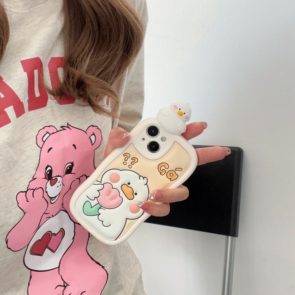 Ốp Điện Thoại Họa Tiết Hoạt Hình Chú Vịt Dễ Thương Cho Iphone 14 13pro Max11 Pro Max Xs Max X 12 Pro Max