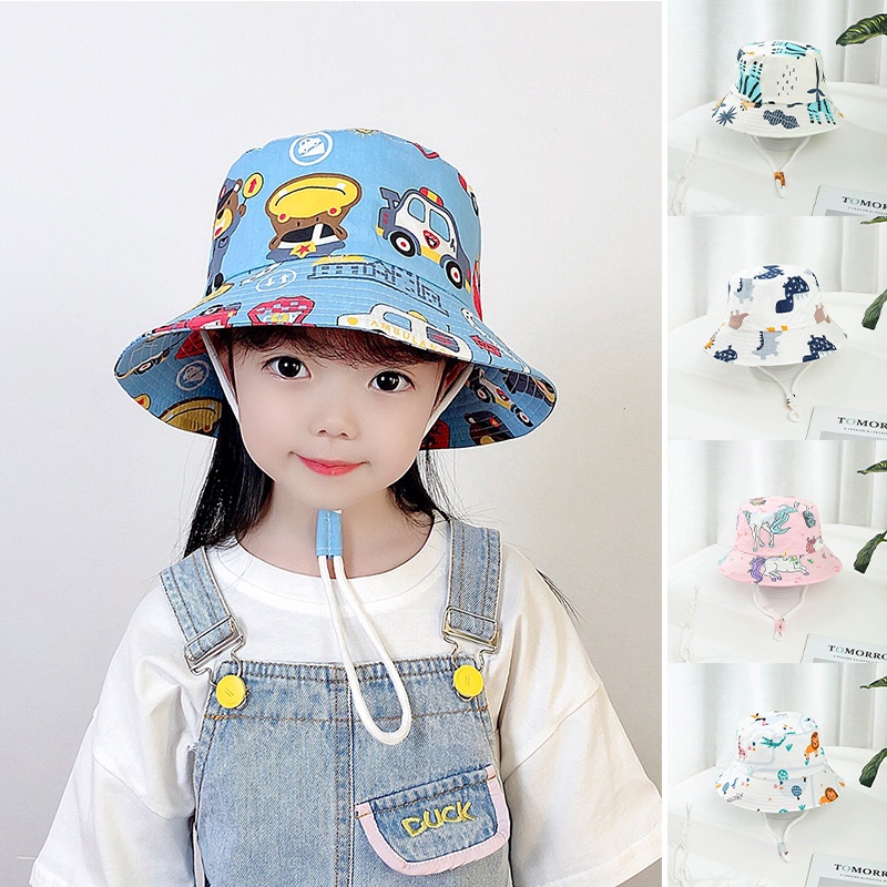 Mũ Tai Bèo Chống Nắng Thoáng Khí In Họa Tiết Hoạt Hình Dễ Thương Thời Trang Mùa Hè Cho Bé