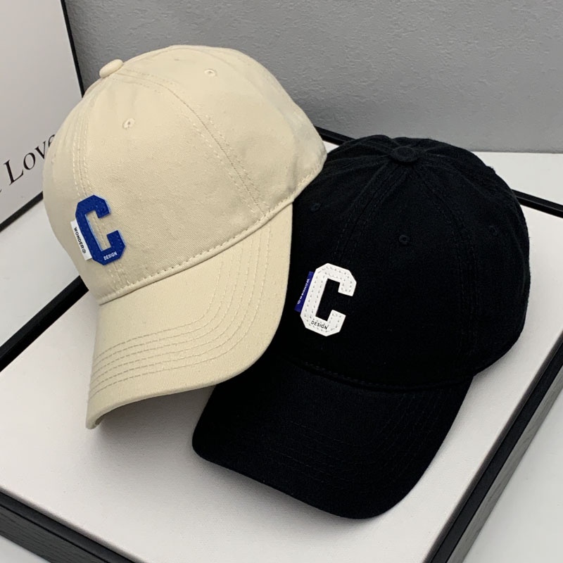 Nón Lưỡi Trai Cotton Màu Đen Dễ Phối Đồ Thời Trang Phong Cách Hàn Quốc Cho Nữ