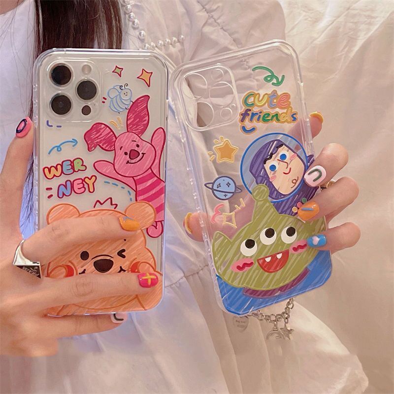 ✅Ốp Điện Thoại Mềm Trong Suốt Chống Sốc In Họa Tiết Graffiti Hoạt Hình Cho iPhone 11 14 / 13ProMAX 12 Mini 7 / 8p Xs Max R29Q