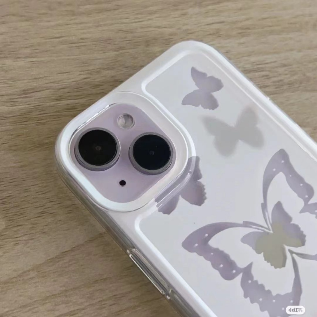 ✅Ốp Điện Thoại Trong Suốt Họa Tiết Bươm Bướm Phong Cách Đường Phố Cho iPhone13 14promax 12 11 xr Xs