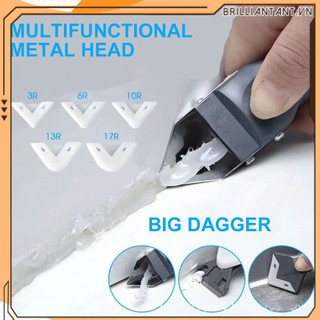 Dụng cụ cạo keo đầu kim loại, dụng cụ cạo keo, dụng cụ may vá, bộ dụng cụ làm sạch keo thủy tinh dụng cụ cạo đa năng dụng cụ cạo góc vữa keo/phụ kiện dụng cụ gia đình bri