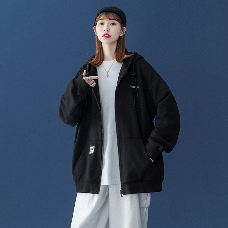 Hàng Có Sẵn Áo Hoodie Unisex Oversize Phong Cách Hàn Quốc
