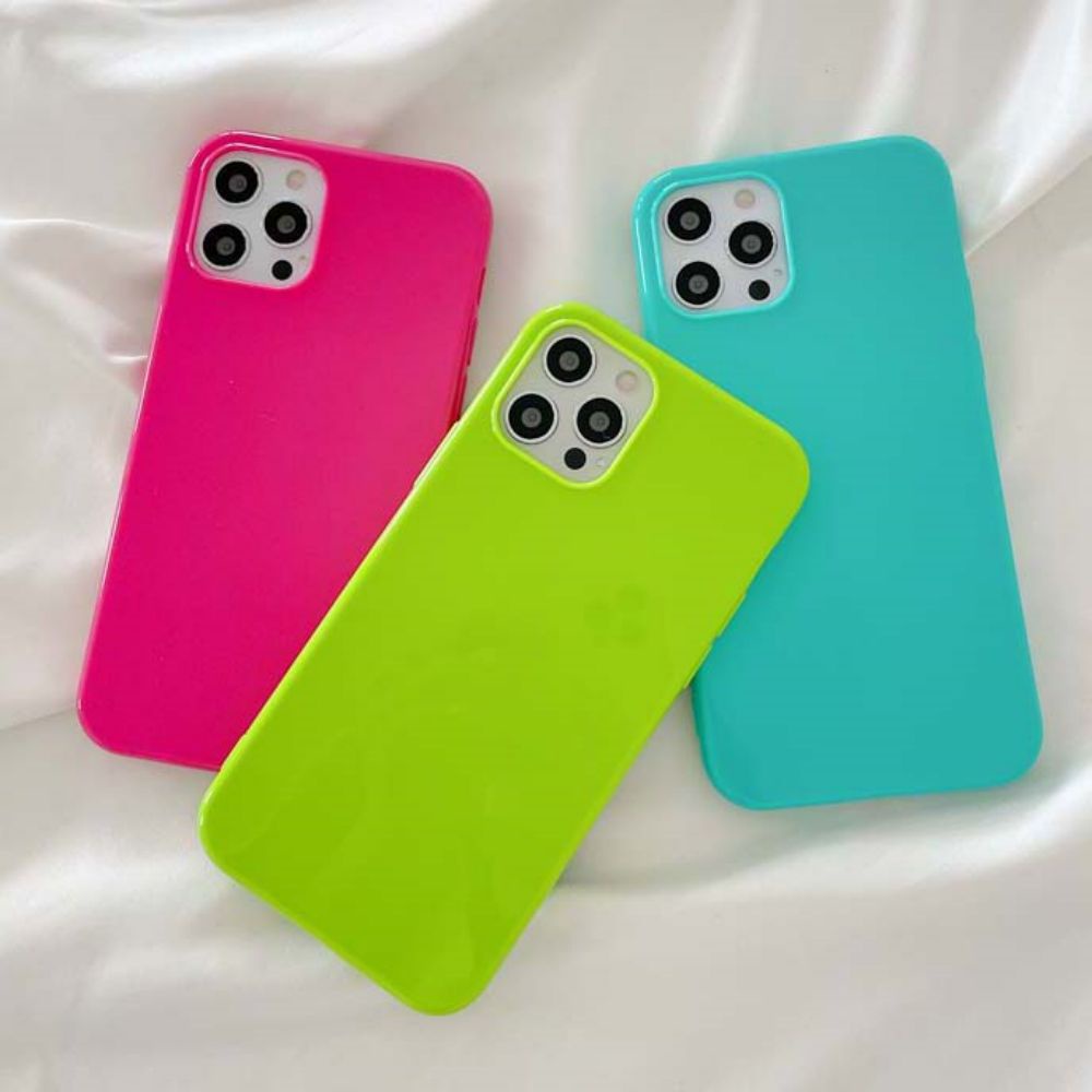 Ốp Điện Thoại Silicone Mềm Siêu Mỏng Màu Neon Cho IPhone 14 13 12 11 Pro Max X XS XR 8 7 Plus