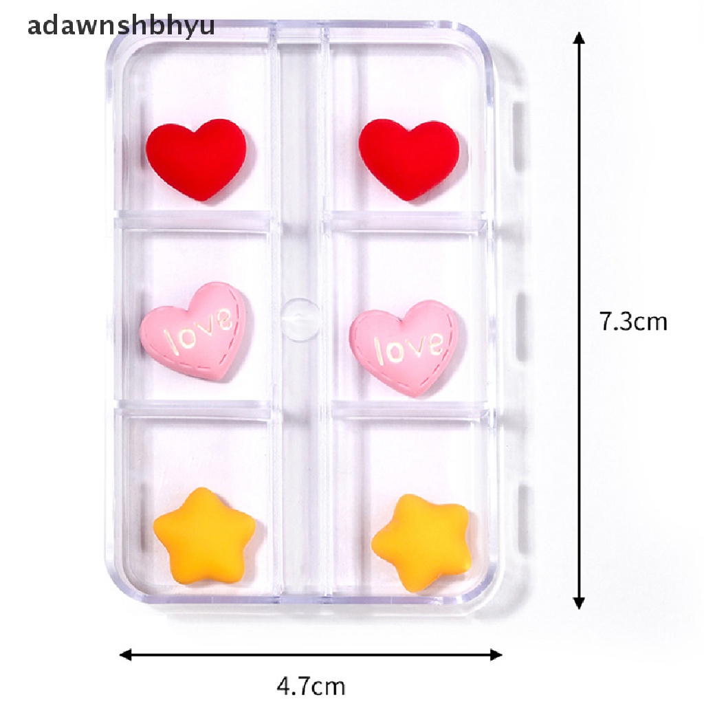 Hộp Nhựa Resin 6 Ngăn Hình Thỏ Hoạt Hình Trang Trí Móng Tay