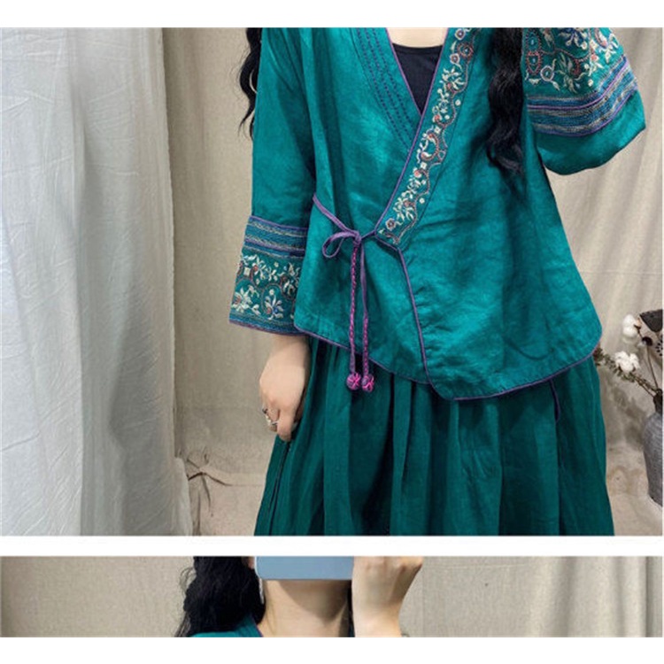 Áo Khoác Cardigan Cotton Thêu Họa Tiết Phong Cách Trung Hoa Thời Trang Xuân Hè Cho Nữ