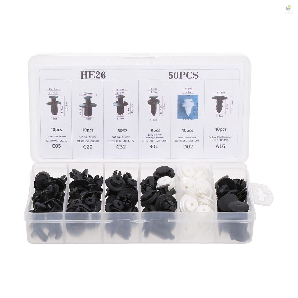 Set 50 Đinh Tán Nhựa Phụ Tùng Cho Xe Ô Tô