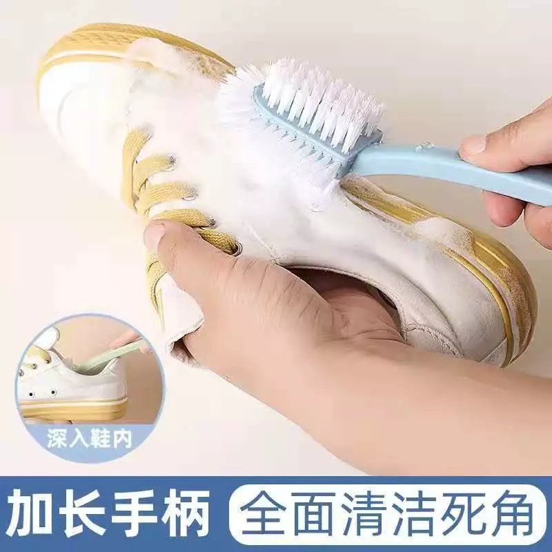 Chổi Cọ Đánh Giày Dép 5 Mặt Cán Dài - Vệ Sinh Những Chỗ Hẹp, Sâu của Giầy