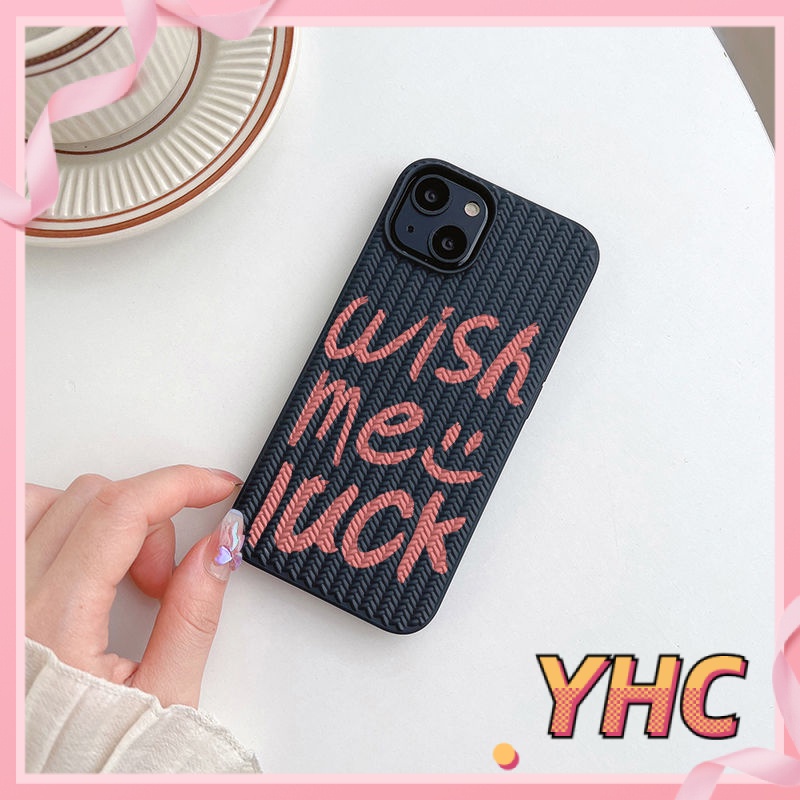 Ốp lưng iphone Bảng chữ cái màu hồng thiếu nữ wish me luck dệt kimi Cho iPhone 6 / 6S / 6splus / se / 7 / 7plus / 8 / 8plus / X / xs / xsmax / 11 / 12 / 13 / 14 / plus / pro-605
