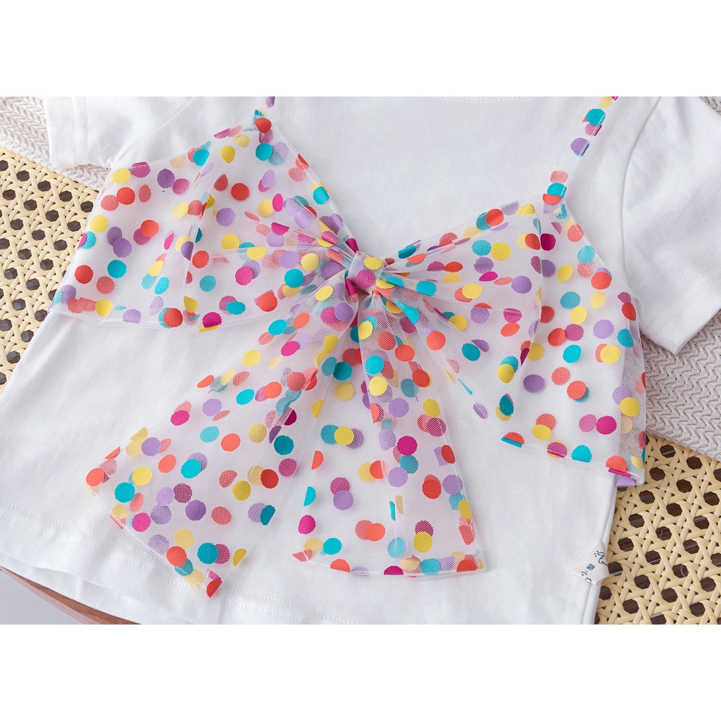 Áo Thun Thời Trang Mùa Hè Phong Cách Hàn Quốc Dành Cho Bé Gái 0-6 Tuổi