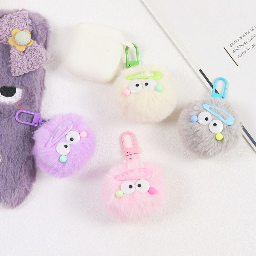 Móc Chìa Khóa Hình Quả Cầu Lông Xù Phong Cách Hàn Quốc Dành Cho Nữ Giá Đỡ