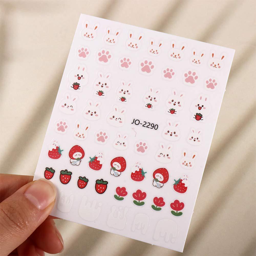 JARRED Miếng Dán Trang Trí Móng Tay Hình Thỏ Và Cà Rốt Trái Tim Dễ Thương