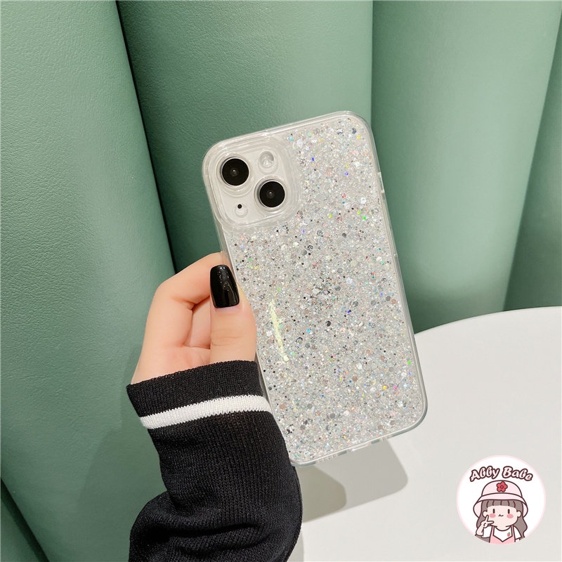 Ốp Điện Thoại TPU Mềm Trong Suốt Đính Đá Lấp Lánh Chống Mồ Hôi Cho IPhone 14 Pro Max 13 12 11 Pro Max