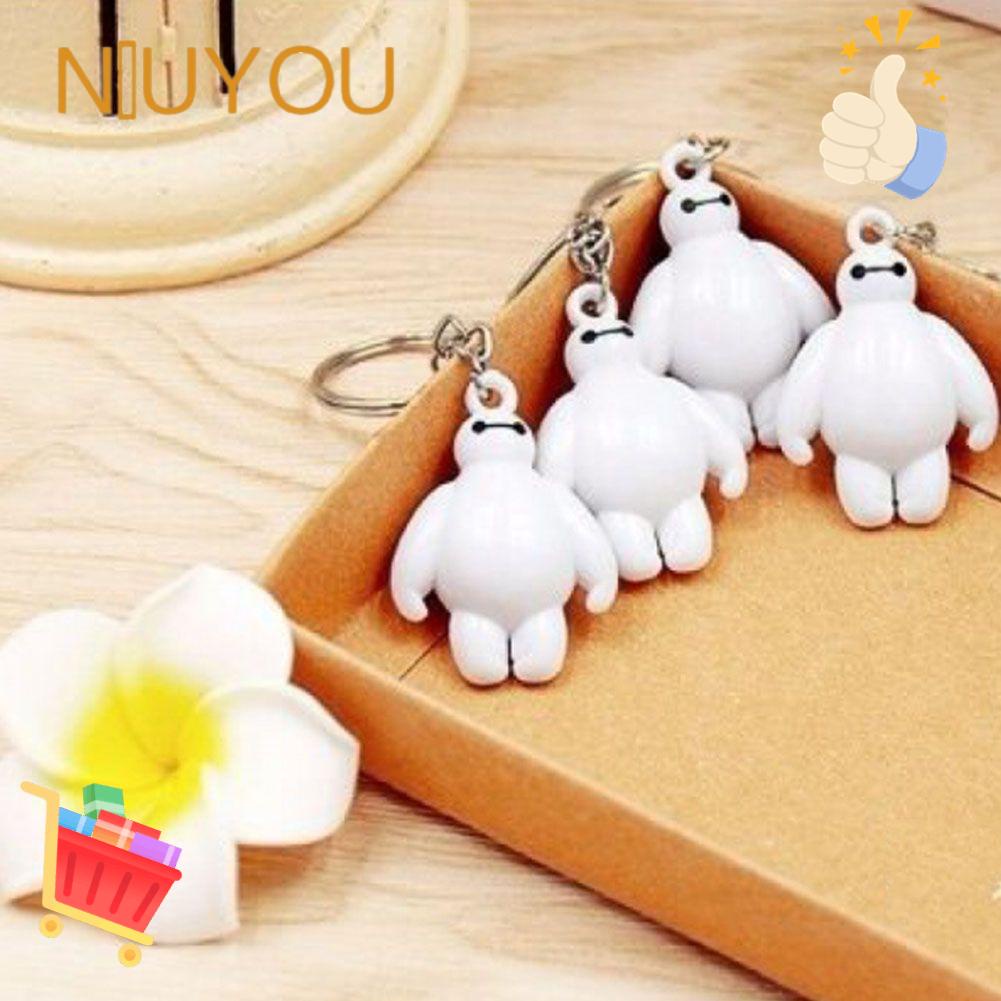 Móc Khóa Hình Baymax Kawaii Hoạt Hình Màu Trắng Trang Trí Ba Lô