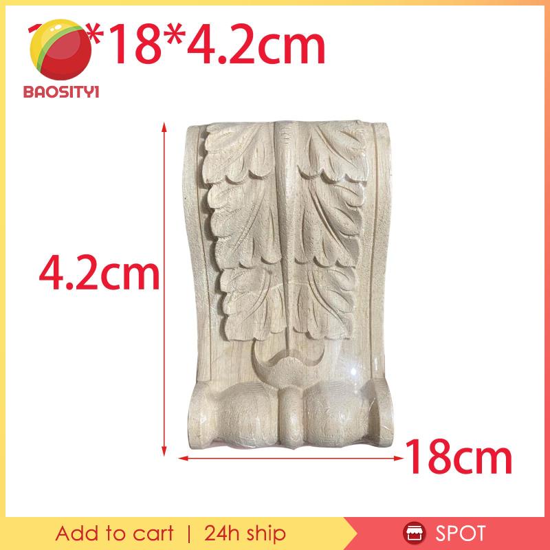2x Wood Carved Applique Woodcarving Frame Corner for Cabinet Wardrobe Decor