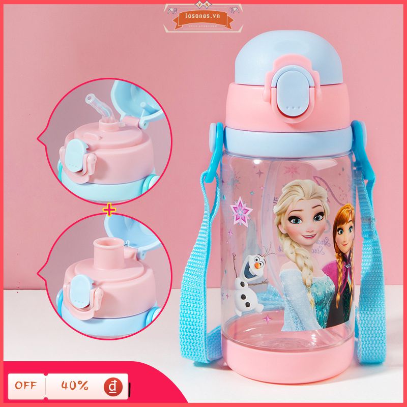 Bình Nước Disney Cho Trẻ Em 520Ml/620Ml Cốc Hoạt Hình Chuột Mickey Minnie Có Ống Hút Bình Thể Thao Đội Trưởng Mỹ Cốc Cho Bé Gái Ăn Công Chúa