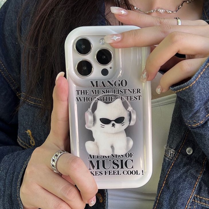 Ốp Điện Thoại Silicon TPU Mềm Chống Sốc In Hình Mèo Âm Nhạc Dễ Thương Cho IPhone 14 13 11 12 Pro XS Max X XR 7 + 8 Plus