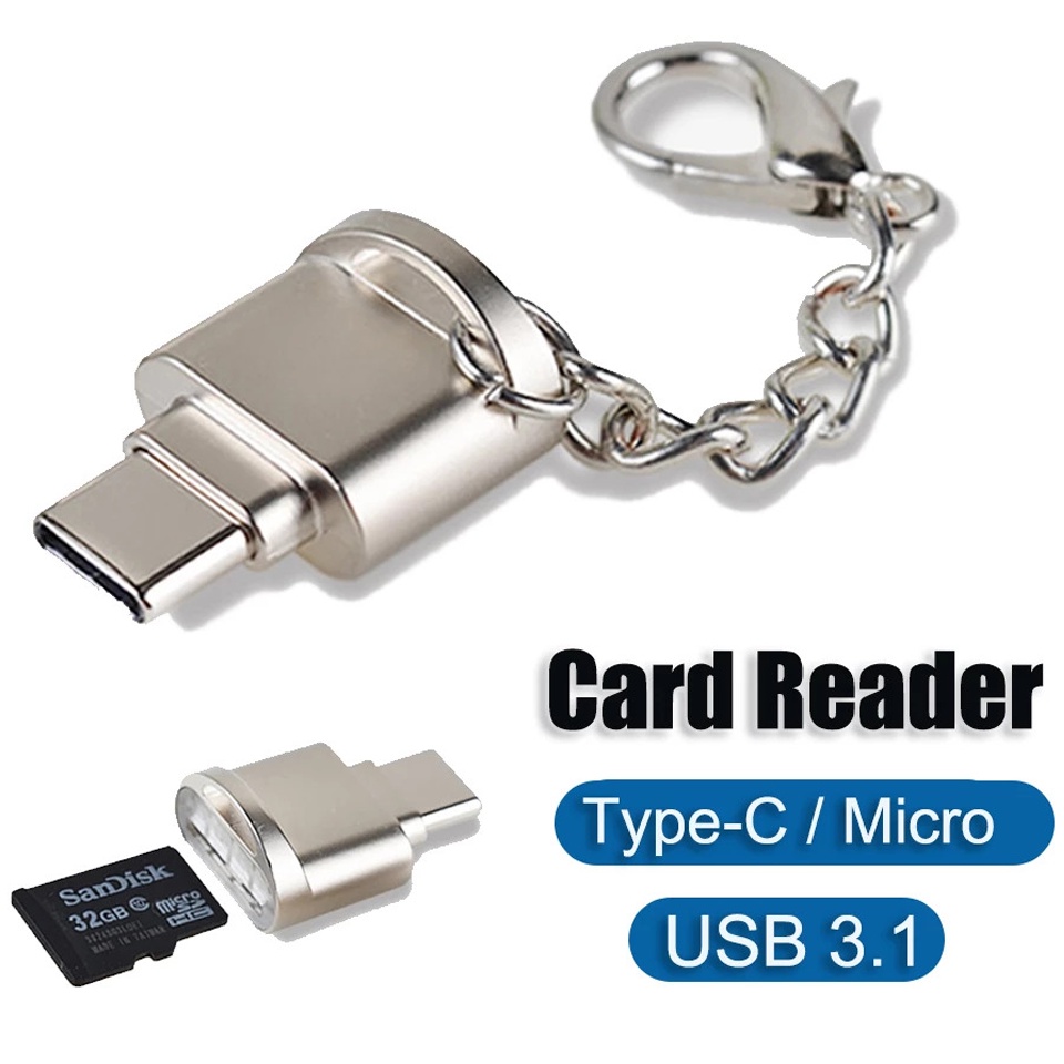 Đầu Đọc Thẻ Nhớ Loại C USB 3.1 USB-C Sang TF Micro SD OTG Cho Samsung Macbook Huawei Xiaomi