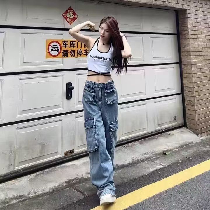 COZOK Quần Jean Lưng Cao Kiểu Dáng Vintage Hợp Thời Trang