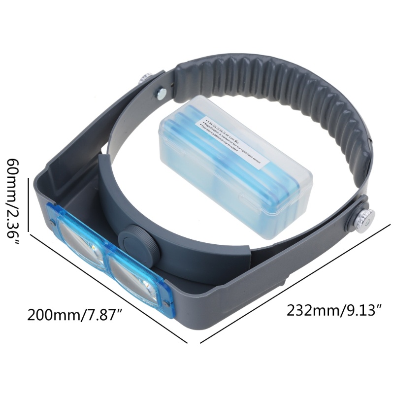 Kính Lúp Đeo Đầu Phóng Đại 4 Bóng LED