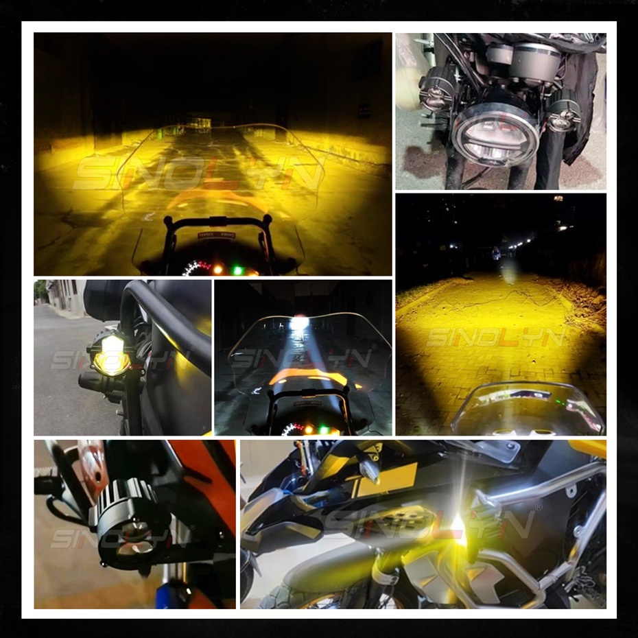 Thanh Đèn LED Hai Màu 3 "Siêu Sáng 140W 3000K 6500K Ánh Sáng Trắng Vàng Chống Thấm Nước Dành Cho Xe Mô Tô