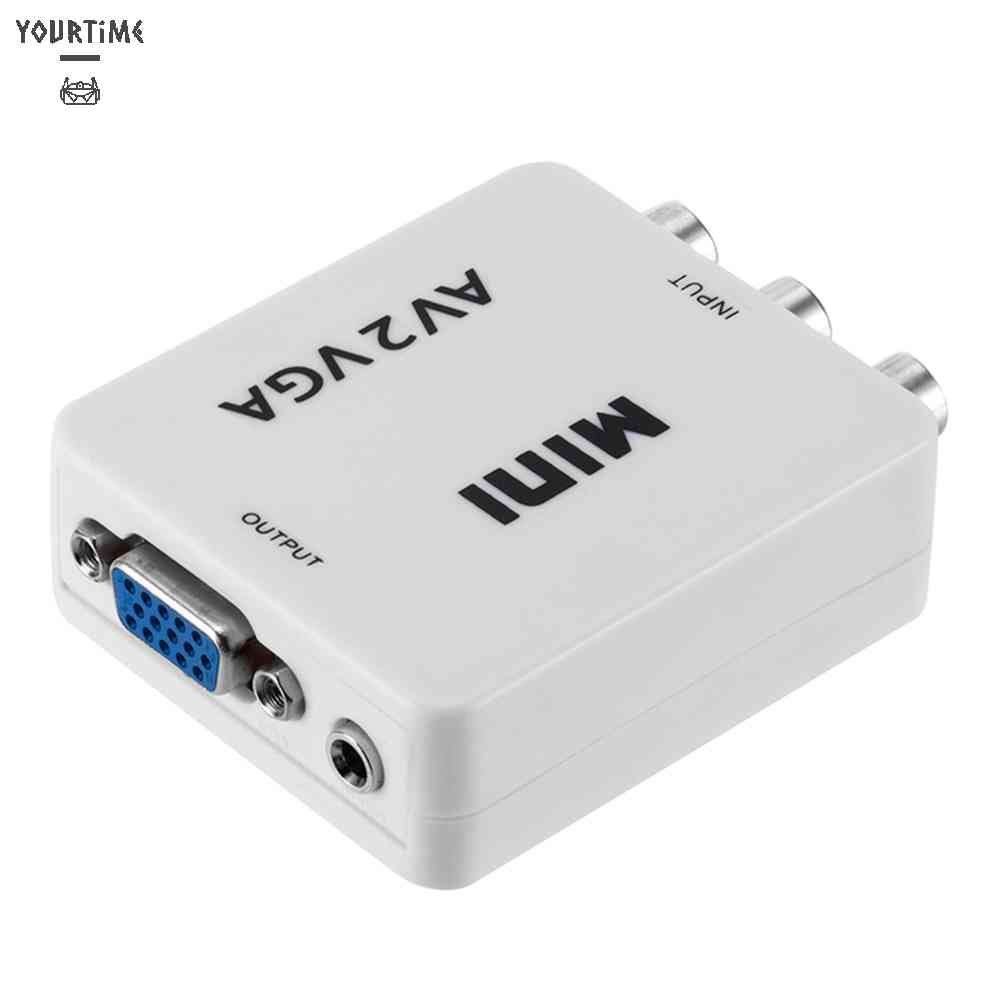 Bộ ChuyểN ĐổI Mini HD AV2VGA AV RCA CVBS Sang VGA Cho HDTV