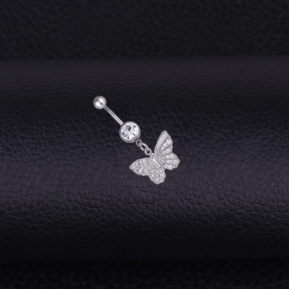 1pc Khuyên Rốn Hình Bướm Đính Đá Tinh Tế Thời Trang Dễ Phối Đồ