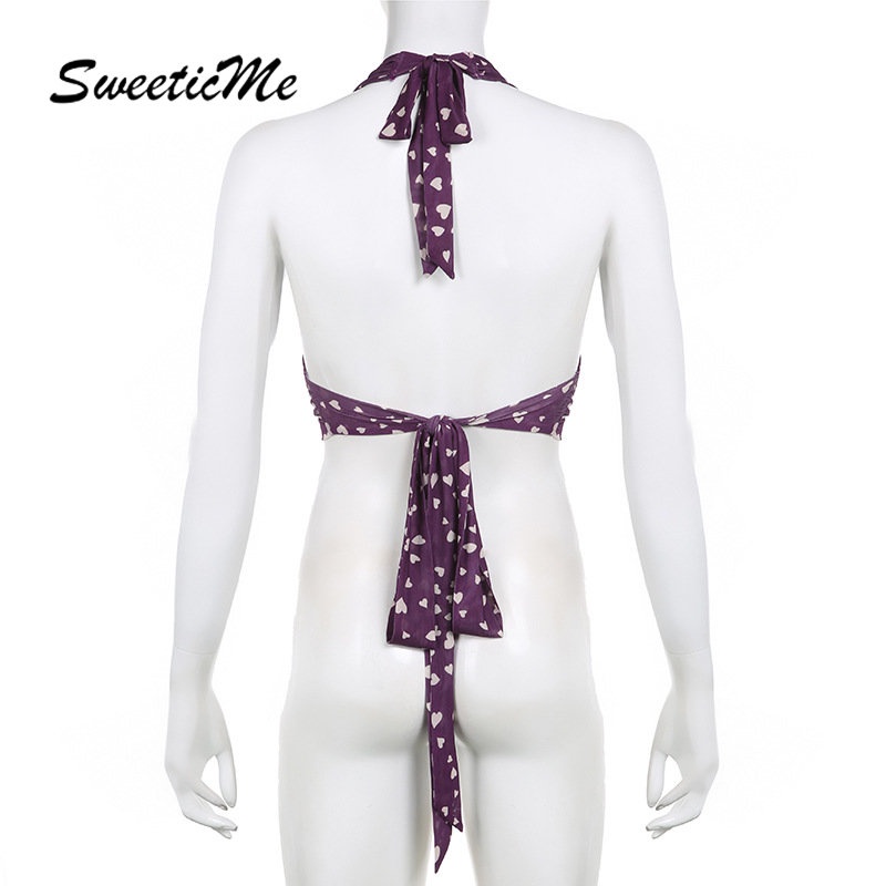 Áo Không Tay Cổ Chữ V Hở Lưng Dáng Ôm In Họa Tiết Thời Trang 2023 Dành Cho Bạn Nữ