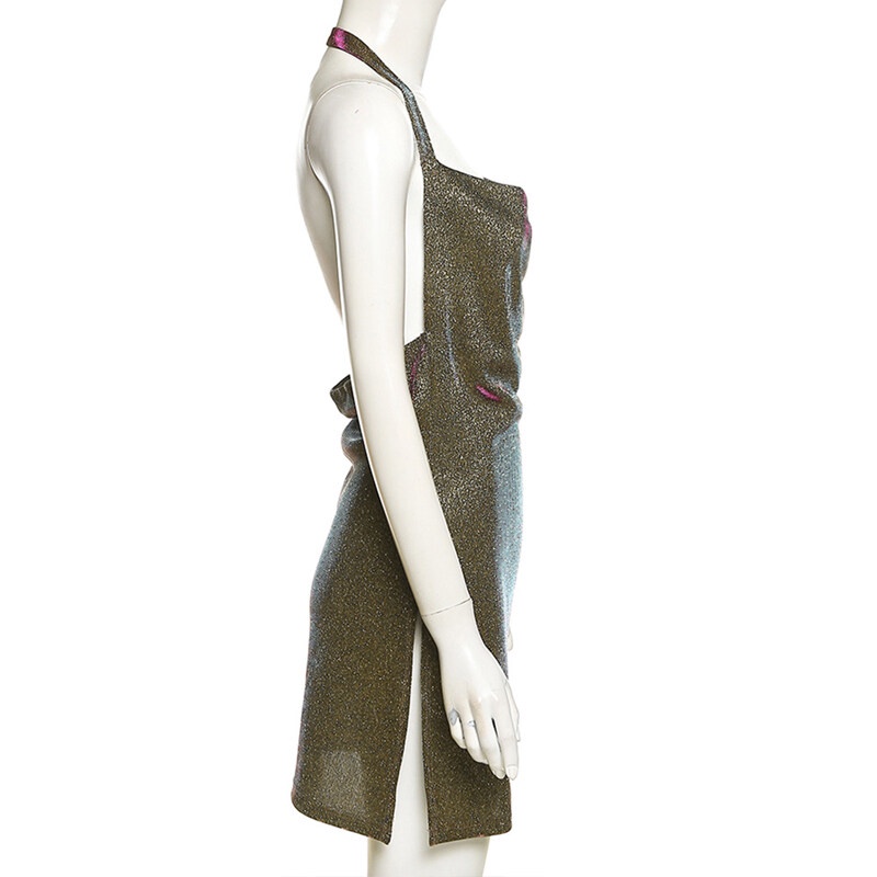 Weird Puss Đầm Ôm Dáng Hở Lưng Quyến Rũ Cá Tính Đơn Giản Dễ Phối Đồ Đường Phố Cho Nữ