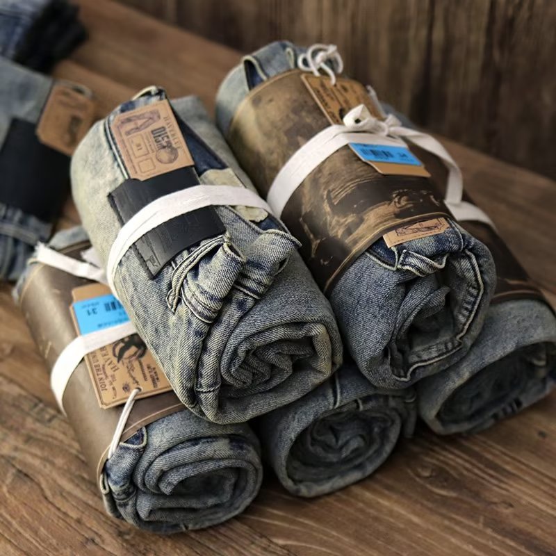 Quần Jeans Bảo Hộ Lao Động Ống Suông Rộng Chống Mài Mòn Thời Trang Xuân Thu Cho Nam Giới