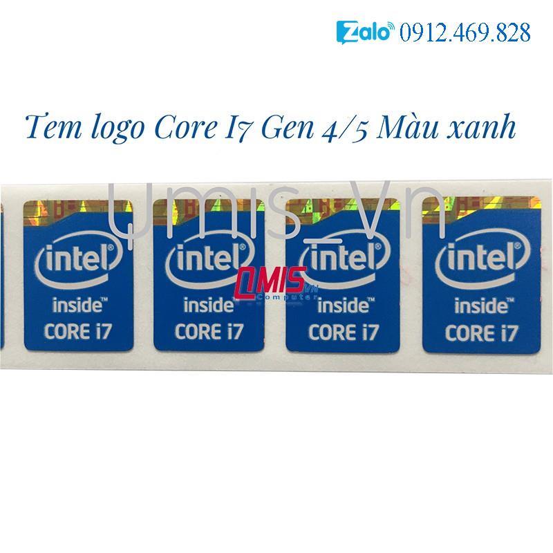 01 CÁI TEM LOGO INTEL CORE I3 I5 I7 THẾ HỆ 4 5, GEN 4 5  - TEM LOGO CPU INTEL DÁN MÁY TÍNH PC LAPTOP - STICKER
