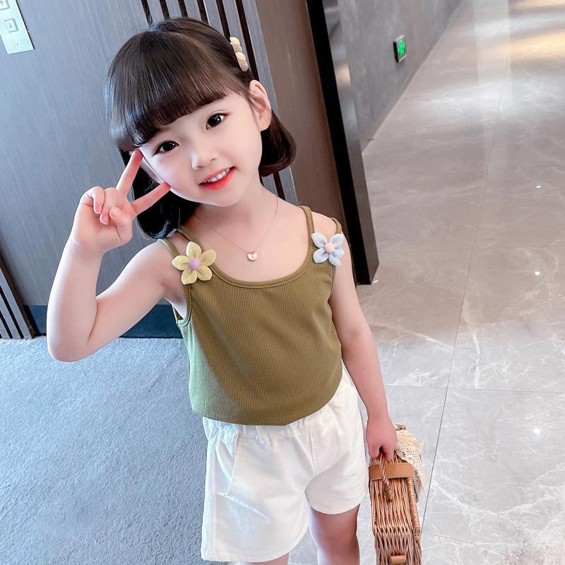 Áo Hai Dây In Hoa Màu Sắc Kẹo Ngọt Thời Trang Mùa Hè Hàn Quốc 202