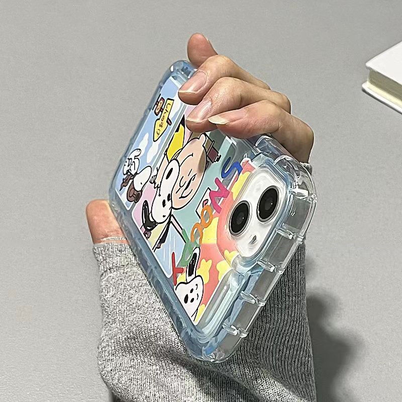 ✅Ốp Điện Thoại Mềm Chống Sốc 12 Lỗ To Họa Tiết Hoạt Hình Snoopy Cho iPhone 14Pro / 14 13 11 12Xe6