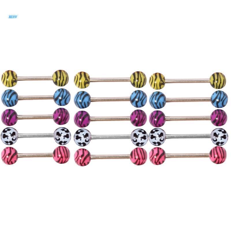 Khuyên Lưỡi Dài 12 / 14 / 16mm Nhiều Màu Bằng Thép Không Gỉ