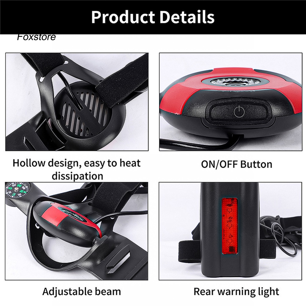 Đèn Đeo Trước Ngực Bằng ABS Chống Thấm Nước Kèm La Bàn Tiện Dụng Cho Chạy Bộ Ban Đêm