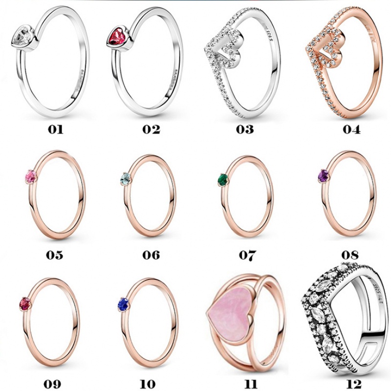 Nhẫn Bạc Pandora925 Khắc Hình Trái Tim Lấp Lánh Thời Trang Cho Nữ