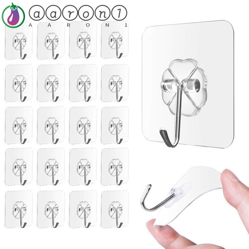 Móc dán tường trong suốt chống thấm nước có thể tái sử dụng để treo đồ dùng đa năng cho nhà bếp nhà tắm