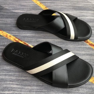 Bally Dép Da Thật Quai Chéo Chống Trượt Mùa Hè Thương Hiệu Lớn Phong Cách Châu Âu Cho Nam JJDS