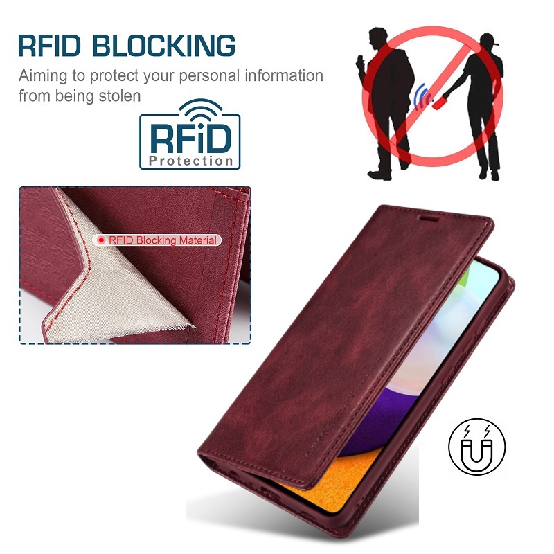 RFID Vỏ Cho iphone 15 pro max 15 pro 14 13 Bao Da Điện Thoại Kiểu Ví Gập Nam Châm Có Ngăn Thẻ