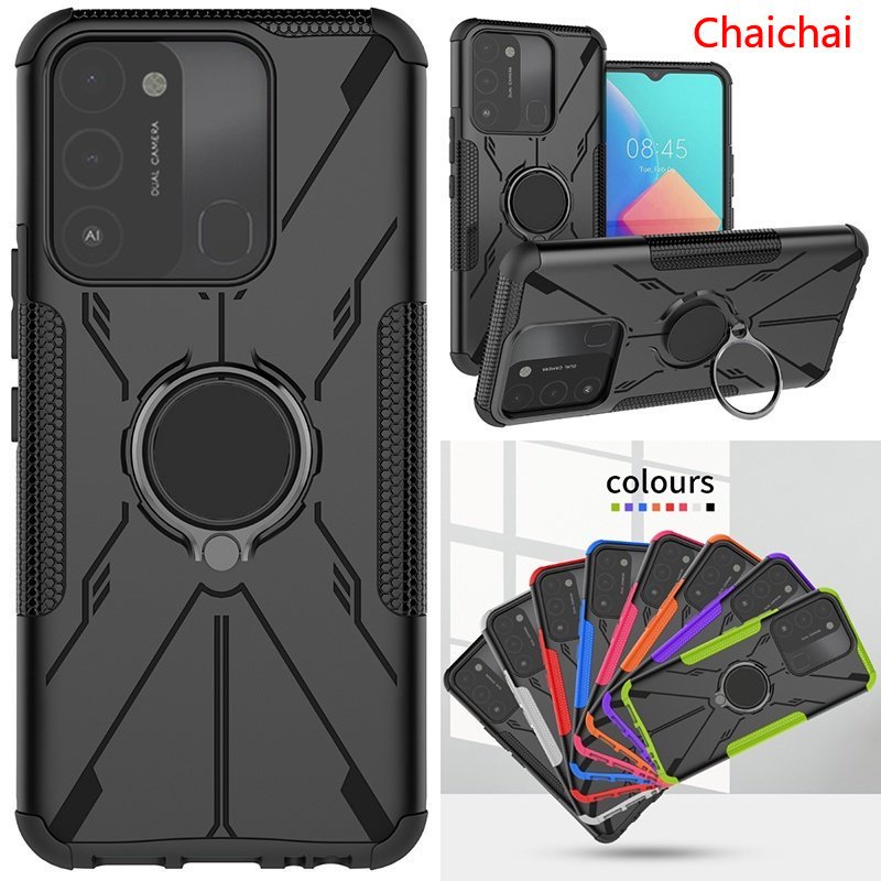 Ốp Điện Thoại Chống Sốc Kèm Móc Xỏ Ngón Nam Châm Cho Tecno Spark Go 2022
