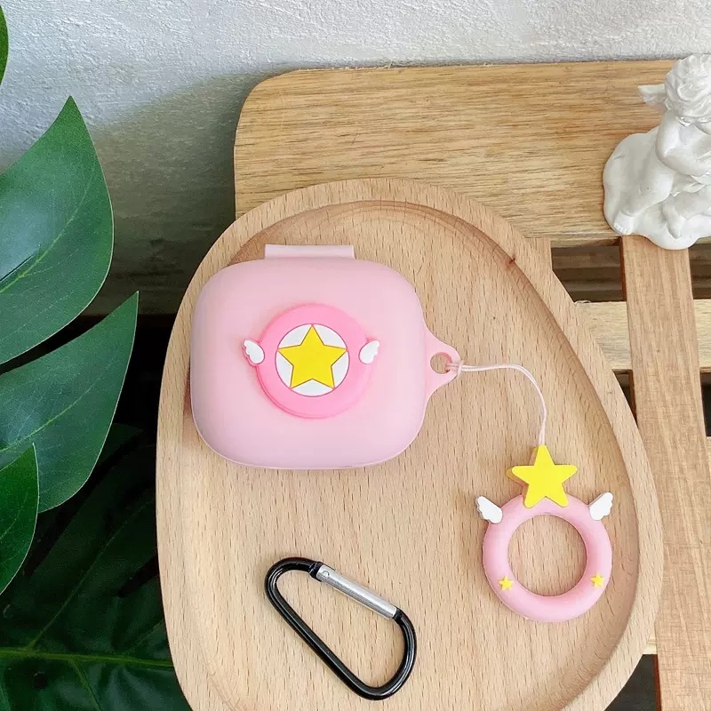 Vỏ Bảo Vệ Hộp Sạc Tai Nghe JBL Live Pro + / Pro 2 / Free 2 TWS Bằng Silicon Họa Tiết Hoạt Hình Kèm Móc Treo Tiện