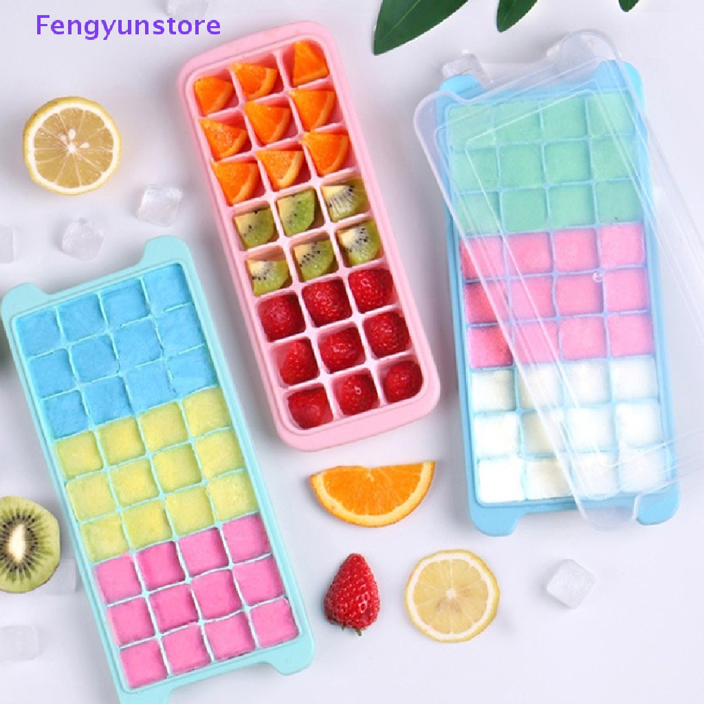 Khay Làm Đá 24 / 36 Ngăn Bằng Silicon Hình Tổ Ong Có Nắp Đậy